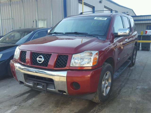 5N1AA08B95N723424 - 2005 NISSAN ARMADA SE BURGUNDY photo 2