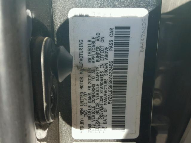 5Y2SL65858Z422466 - 2008 PONTIAC VIBE BLACK photo 10