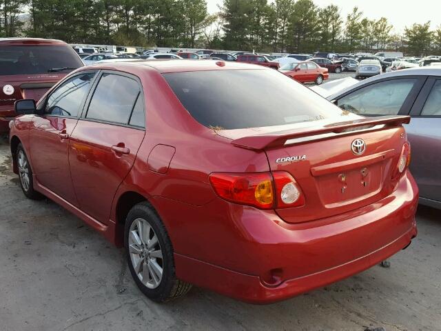 2T1BU4EE6AC410351 - 2010 TOYOTA COROLLA BA RED photo 3