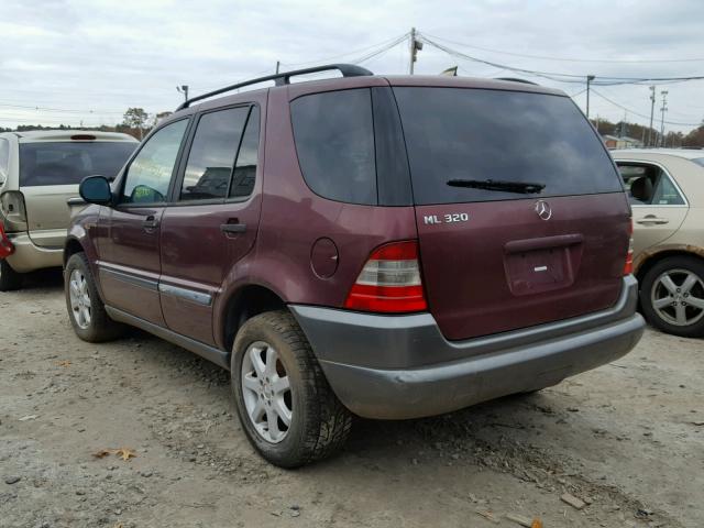 4JGAB54E1WA015462 - 1998 MERCEDES-BENZ ML 320 MAROON photo 3