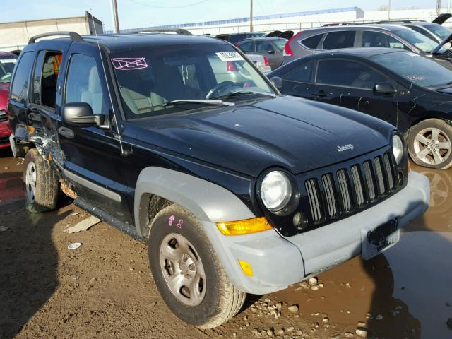 1J4GL48K15W697017 - 2005 JEEP LIBERTY SP BLACK photo 1