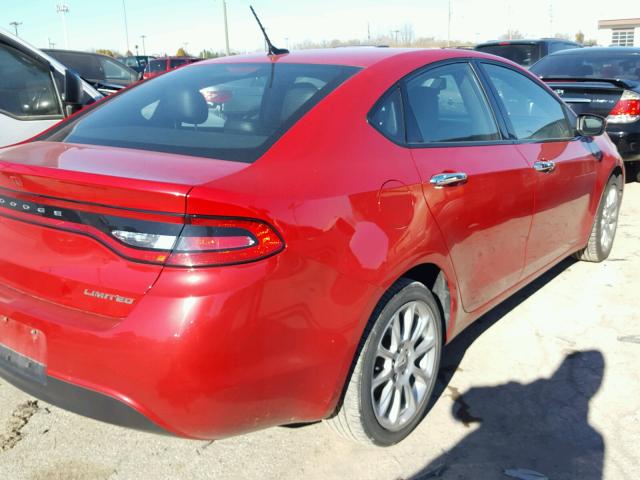 1C3CDFCA3DD311627 - 2013 DODGE DART LIMIT RED photo 4