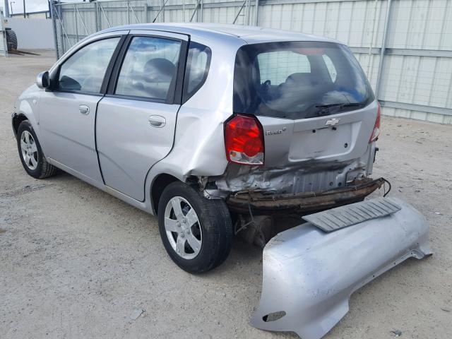 KL1TD66627B770822 - 2007 CHEVROLET AVEO BASE Күміс фото 3