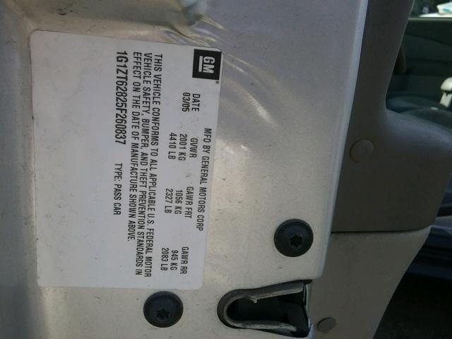 1G1ZT62825F260837 - 2005 CHEVROLET MALIBU MAX ვერცხლისფერი ფოტო 10