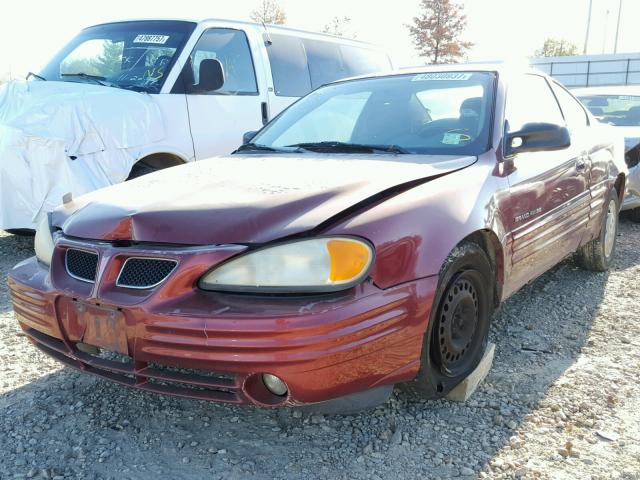 1G2NE12T31M554619 - 2001 PONTIAC GRAND AM S RED photo 2