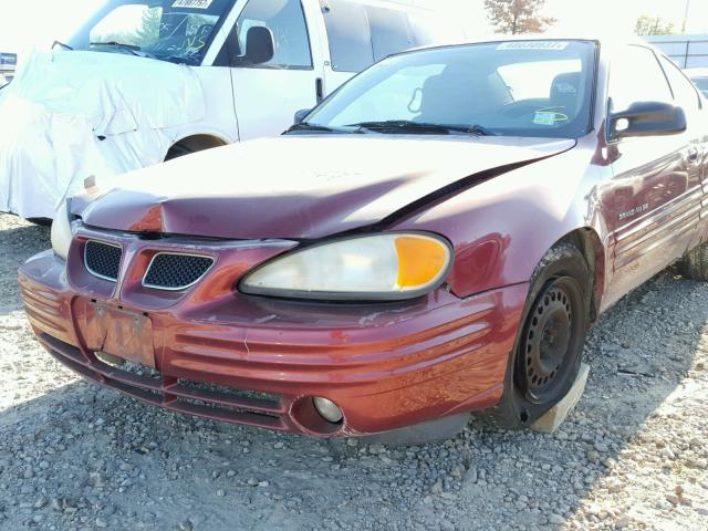 1G2NE12T31M554619 - 2001 PONTIAC GRAND AM S RED photo 9