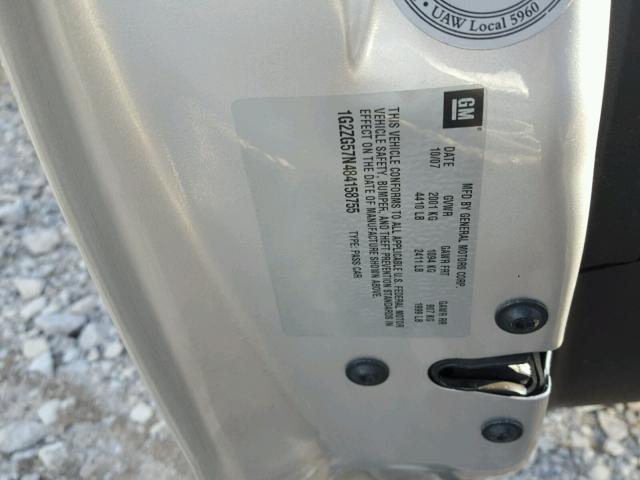 1G2ZG57N484158755 - 2008 PONTIAC G6 BASE SILVER photo 10