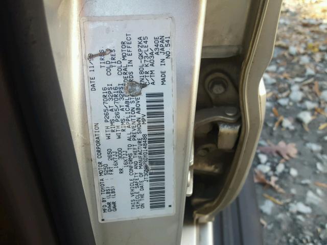 JT3GN87R0Y0148488 - 2000 TOYOTA 4RUNNER LI SILVER photo 10