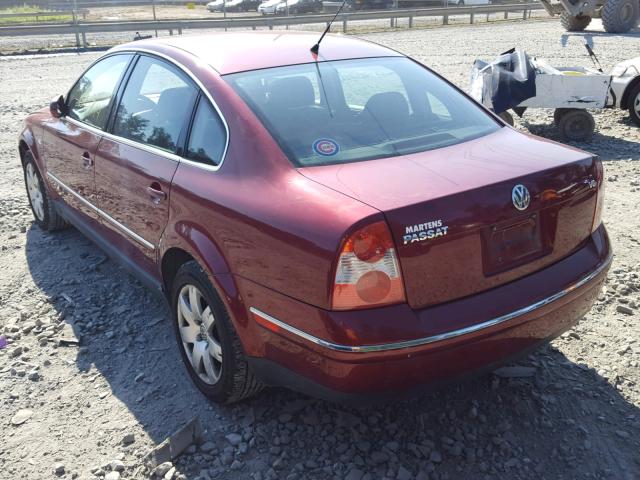 WVWRH63B61P129577 - 2001 VOLKSWAGEN PASSAT GLX RED photo 3