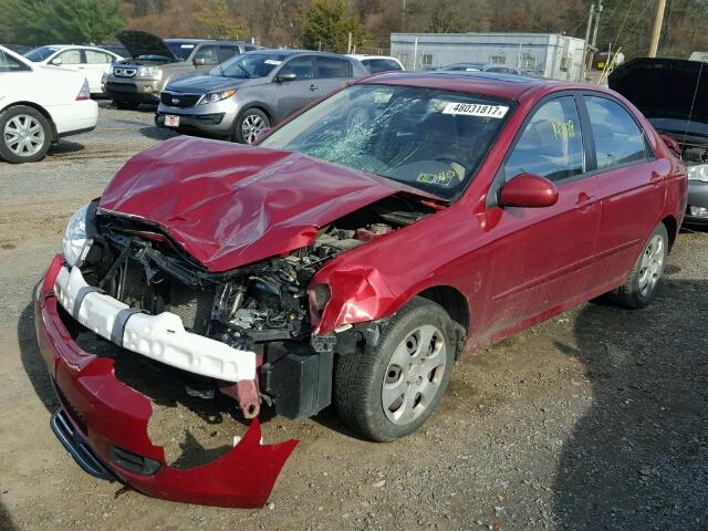 KNAFE222795599546 - 2009 KIA SPECTRA EX MAROON photo 2