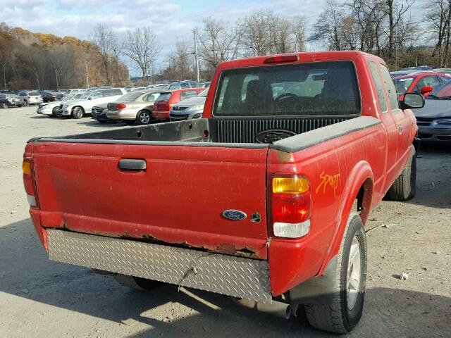 1FTYR15E64TA10989 - 2004 FORD RANGER SUP RED photo 4