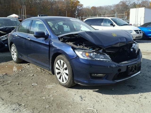 1HGCR3F81EA004675 - 2014 HONDA ACCORD EXL BLUE photo 1