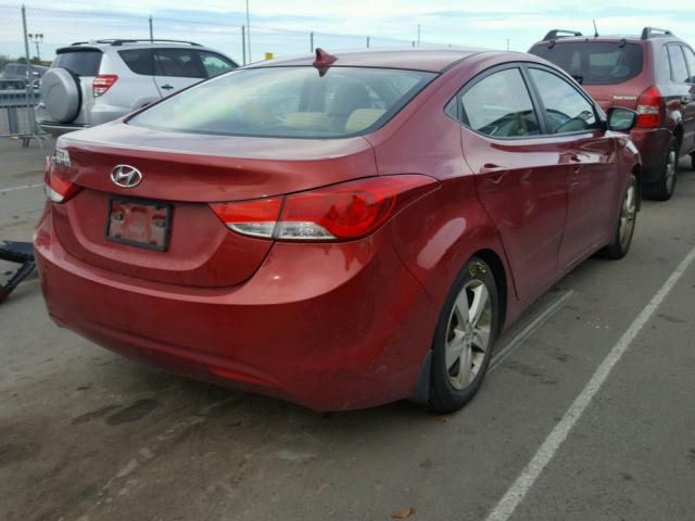 KMHDH4AE9BU122861 - 2011 HYUNDAI ELANTRA GL RED photo 4