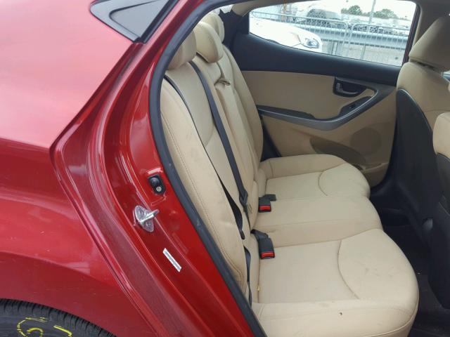 KMHDH4AE9BU122861 - 2011 HYUNDAI ELANTRA GL RED photo 6