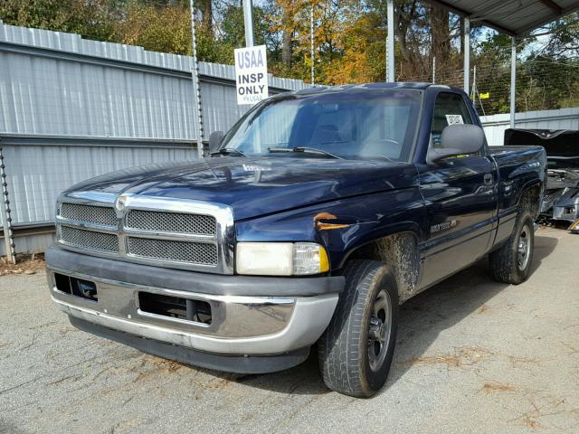 1B7HC16X3YS647867 - 2000 DODGE RAM 1500 BLUE photo 2