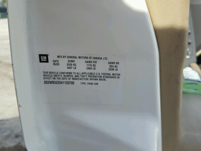 2G2WS522341133799 - 2004 PONTIAC GRAND PRIX თეთრი ფოტო 10