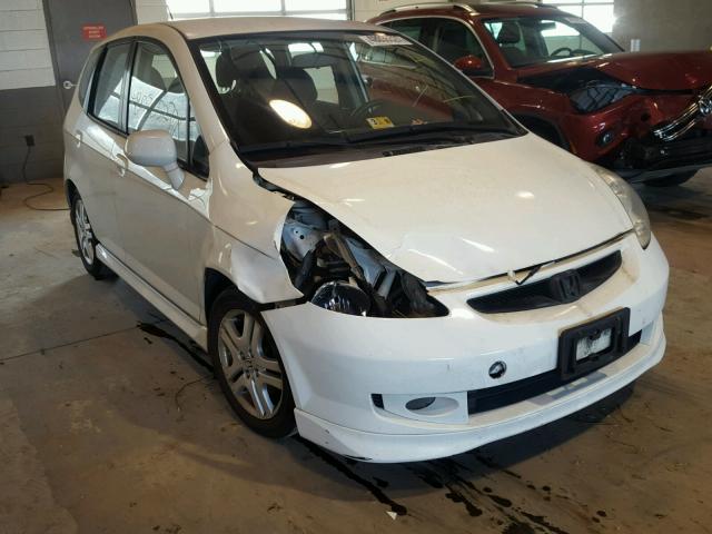 JHMGD37687S053752 - 2007 HONDA FIT S WHITE photo 1