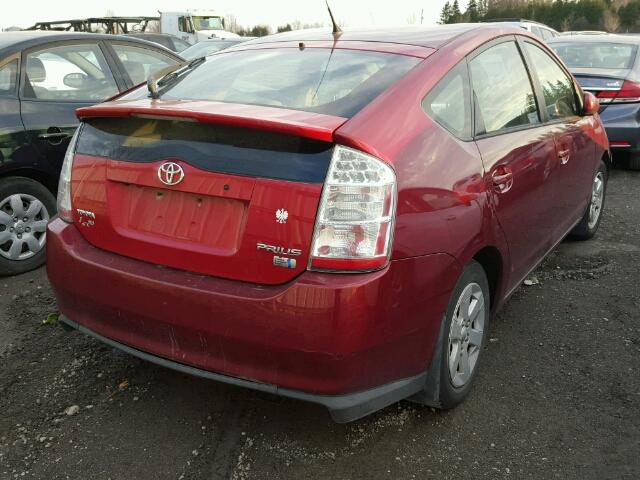 JTDKB22U540066841 - 2004 TOYOTA PRIUS RED photo 4