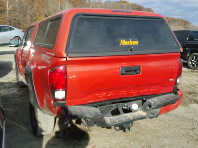 3TMAZ5CN3HM026972 - 2017 TOYOTA TACOMA DOU ORANGE photo 3