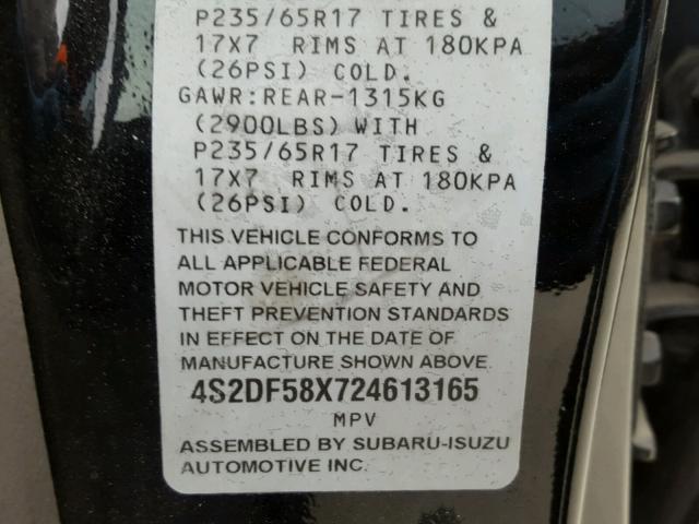 4S2DF58X724613165 - 2002 ISUZU AXIOM XS Qara foto 10