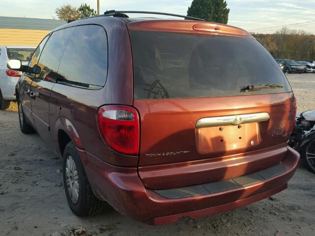 2A4GP44R77R220711 - 2007 CHRYSLER TOWN & COU BURGUNDY photo 3