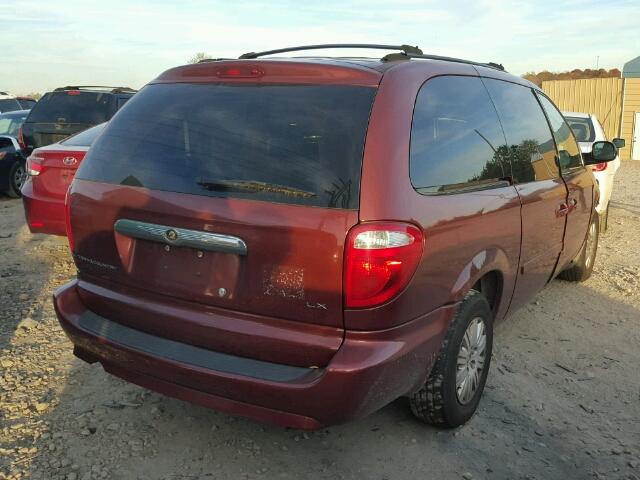 2A4GP44R77R220711 - 2007 CHRYSLER TOWN & COU BURGUNDY photo 4