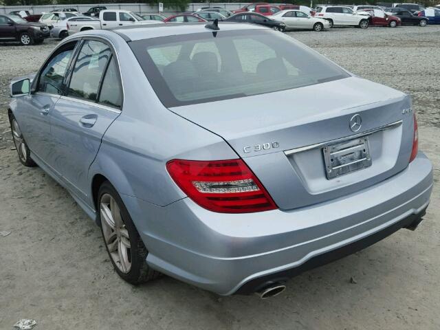 WDDGF8AB9DR266524 - 2013 MERCEDES-BENZ C 300 4MAT BLUE photo 3