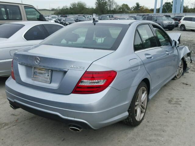 WDDGF8AB9DR266524 - 2013 MERCEDES-BENZ C 300 4MAT BLUE photo 4