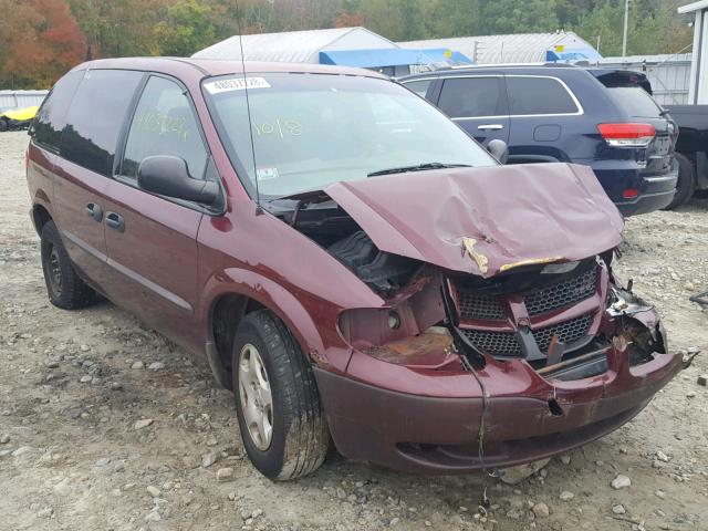 1B4GP25B92B604926 - 2002 DODGE CARAVAN SE MAROON photo 1