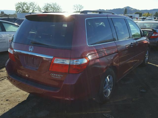 5FNRL38835B061250 - 2005 HONDA ODYSSEY TO BURGUNDY photo 4