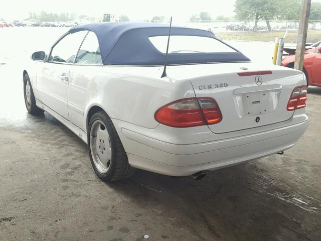 WDBLK65G81T076788 - 2001 MERCEDES-BENZ CLK 320 WHITE photo 3