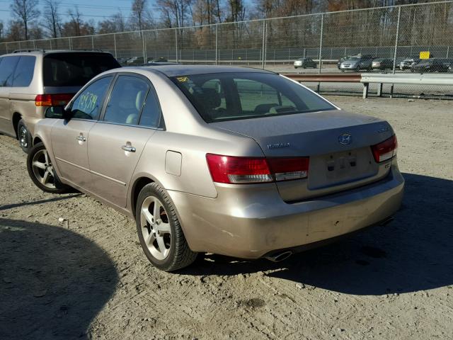 5NPEU46F76H088795 - 2006 HYUNDAI SONATA GLS GOLD photo 3