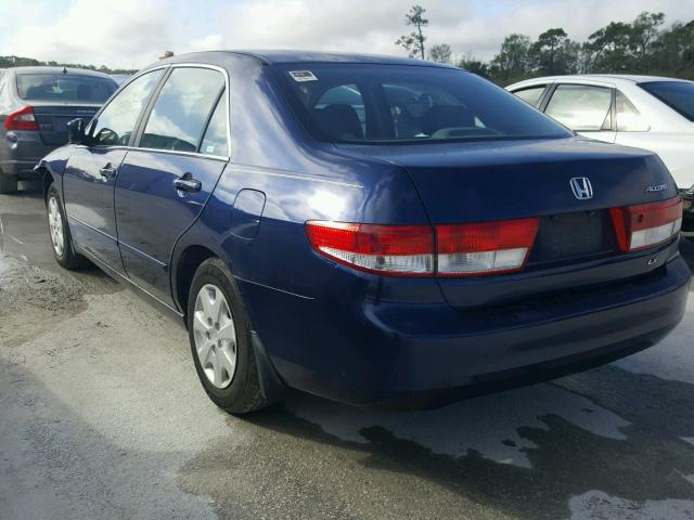 1HGCM563X3A104902 - 2003 HONDA ACCORD LX BLUE photo 3