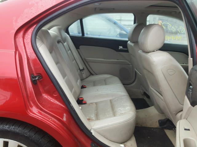 3FAHP08Z68R254170 - 2008 FORD FUSION SEL RED photo 6