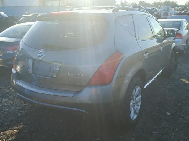 JN8AZ08W86W549345 - 2006 NISSAN MURANO SL GRAY photo 4