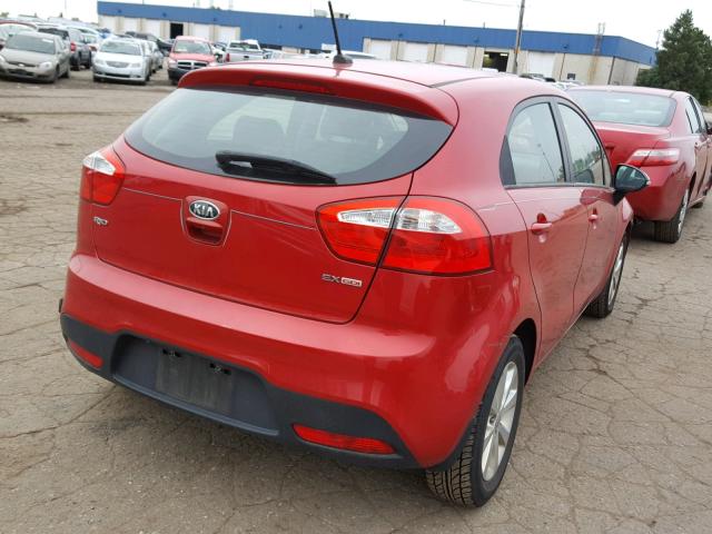 KNADN5A30C6030381 - 2012 KIA RIO EX RED photo 4