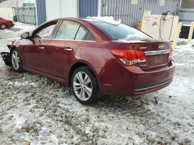 1G1PG5SB5G7210805 - 2016 CHEVROLET CRUZE LIMI MAROON photo 3