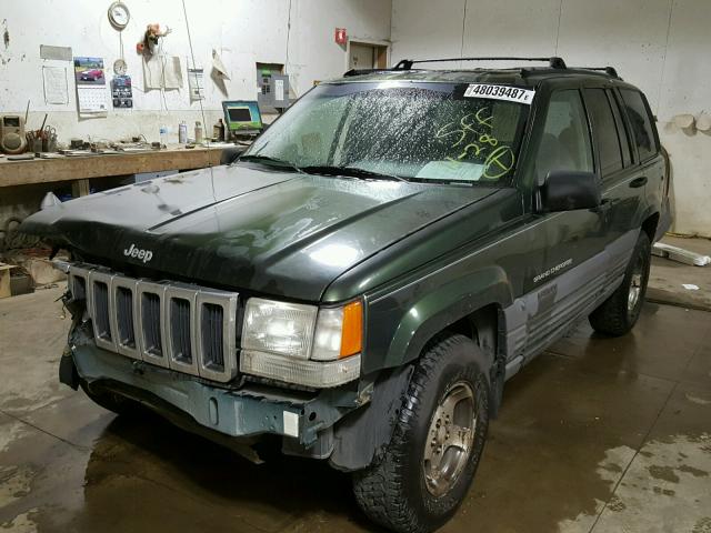 1J4GZ58S1VC642802 - 1997 JEEP GRAND CHER GREEN photo 2