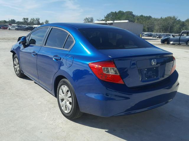 2HGFB2F53CH513103 - 2012 HONDA CIVIC LX BLUE photo 3