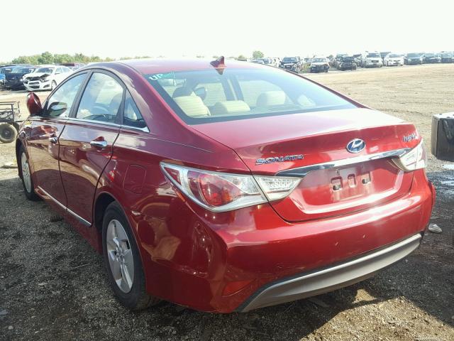 KMHEC4A41BA013175 - 2011 HYUNDAI SONATA HYB RED photo 3