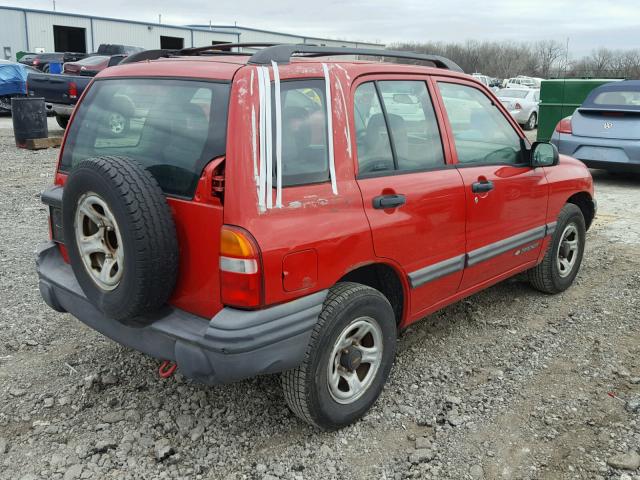 2CNBE13C126947382 - 2002 CHEVROLET TRACKER RED photo 4