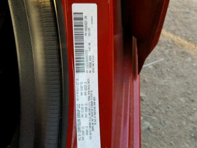 1C3CDZAB3DN547573 - 2013 DODGE AVENGER SE RED photo 10