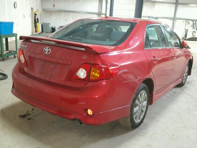 2T1BU40E59C181311 - 2009 TOYOTA COROLLA BA RED photo 4