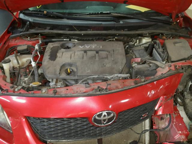 2T1BU40E59C181311 - 2009 TOYOTA COROLLA BA RED photo 7