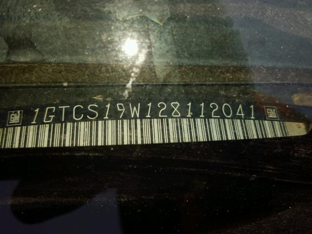 1GTCS19W128112041 - 2002 GMC SONOMA GRAY photo 10