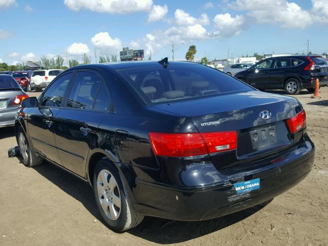 5NPET4AC9AH624686 - 2010 HYUNDAI SONATA GLS BLACK photo 3