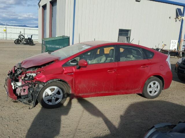 JTDKN3DU4A0240260 - 2010 TOYOTA PRIUS RED photo 9