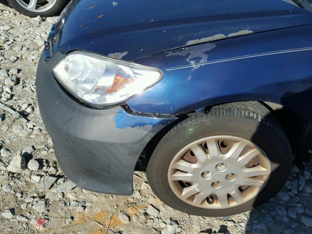 2HGES16515H502299 - 2005 HONDA CIVIC LX BLUE photo 9