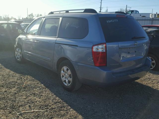 KNDMB233286256338 - 2008 KIA SEDONA EX BLUE photo 3