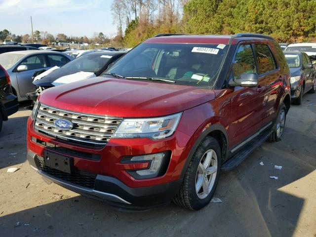 1FM5K8D89HGA32457 - 2017 FORD EXPLORER X RED photo 2